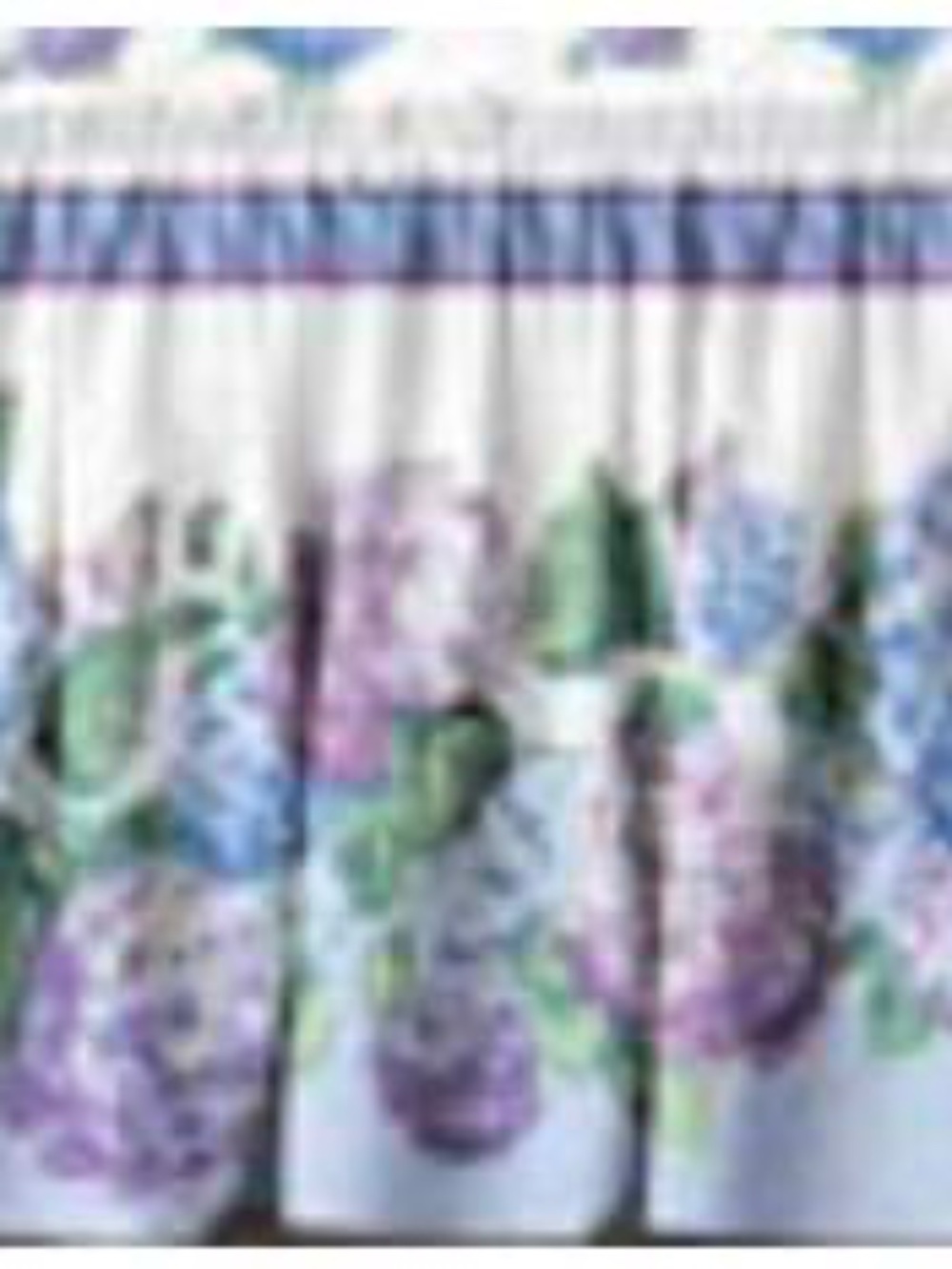 BEDSPREAD QUILTED WITH FLOUNCE SKIRT, HYDRANGEA BLOOMS & BUTTERFLIES WHITE WITH